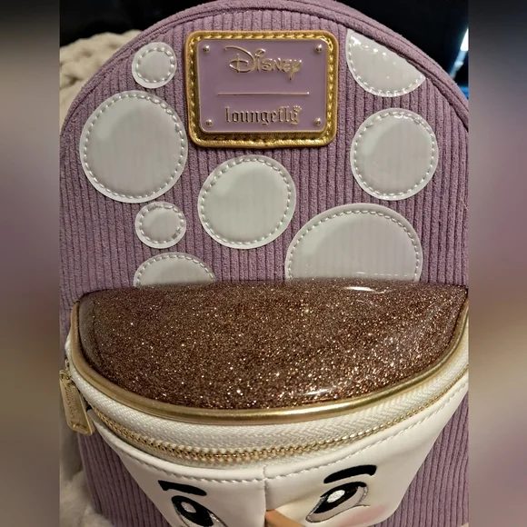 NWT Loungefly Disney Beauty And The Beast Chip Figural Corduroy Mini Backpack - Picture 2 of 6